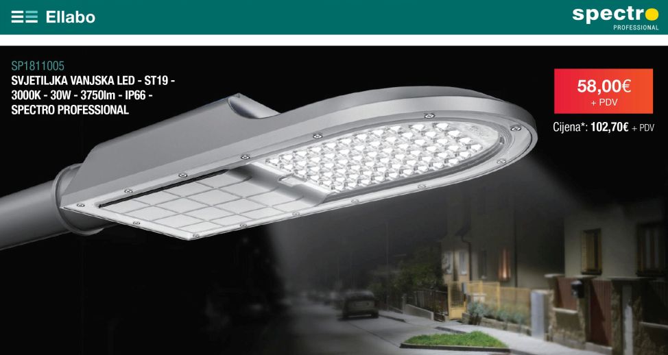 Vanjska LED svjetiljka ST19 - SPECTRO professional na akciji do isteka zaliha!